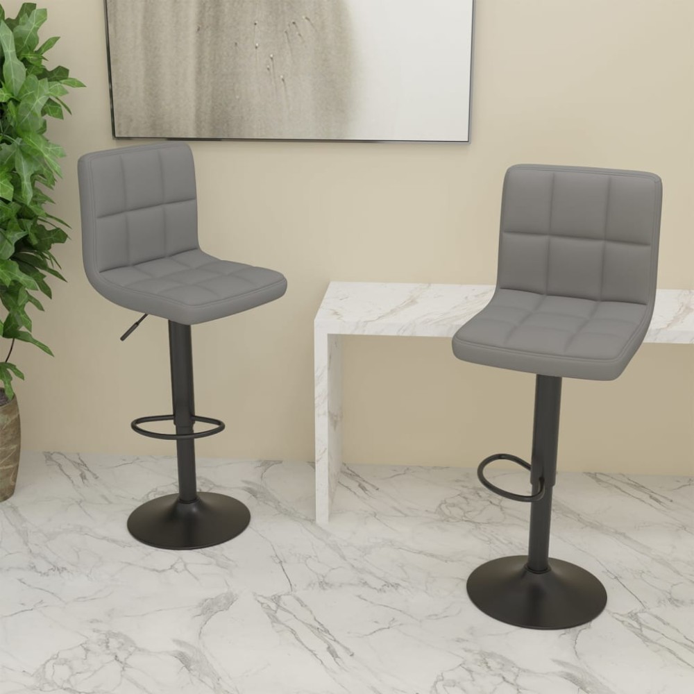 vidaXL Scaune de bar, 2 buc., gri deschis, material textil