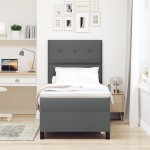 vidaXL Pat cu arcuri cu saltea Gri închis 80 x 200 cm țesătură vidaXL Pat cu arcuri cu saltea Gri închis 80 x 200 cm țesătură