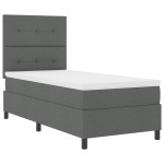 vidaXL Pat cu arcuri cu saltea Gri închis 80 x 200 cm țesătură vidaXL Pat cu arcuri cu saltea Gri închis 80 x 200 cm țesătură