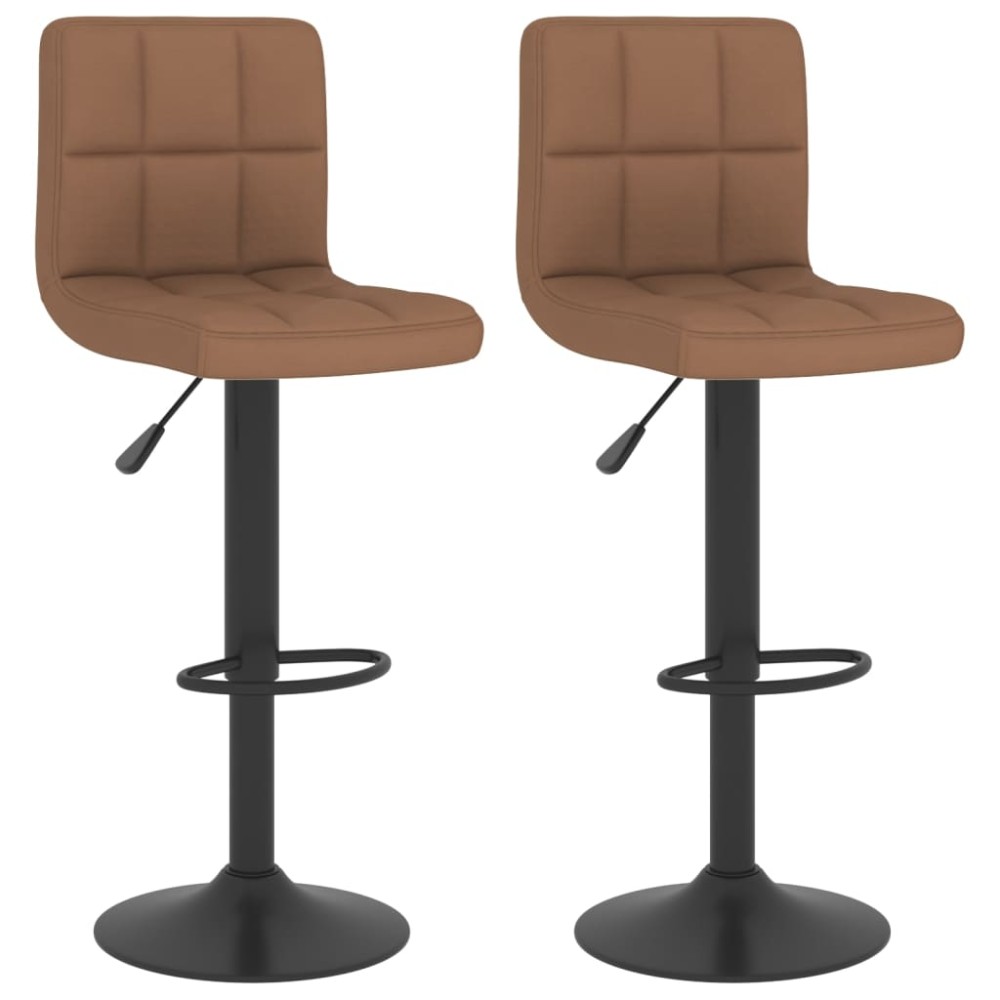 vidaXL Scaune de bar, 2 buc., maro, material textil