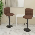 vidaXL Scaune de bar, 2 buc., maro, material textil vidaXL Scaune de bar, 2 buc., maro, material textil