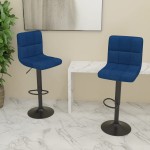 vidaXL Scaune de bar, 2 buc., albastru, material textil vidaXL Scaune de bar, 2 buc., albastru, material textil