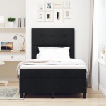 vidaXL Pat cu arcuri cu saltea Negru 120 x 200 cm țesătură vidaXL Pat cu arcuri cu saltea Negru 120 x 200 cm țesătură