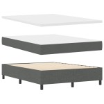 vidaXL Pat cu arcuri cu saltea Gri închis 160 x 200 cm țesătură vidaXL Pat cu arcuri cu saltea Gri închis 160 x 200 cm țesătură