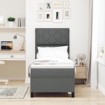 vidaXL Pat cu arcuri cu saltea Gri închis 80 x 200 cm țesătură vidaXL Pat cu arcuri cu saltea Gri închis 80 x 200 cm țesătură