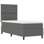 vidaXL Pat cu arcuri cu saltea Gri închis 80 x 200 cm țesătură vidaXL Pat cu arcuri cu saltea Gri închis 80 x 200 cm țesătură