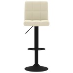 vidaXL Scaun de bar, crem, catifea vidaXL Scaun de bar, crem, catifea