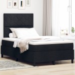 vidaXL Pat cu arcuri cu saltea Negru 120 x 190 cm țesătură vidaXL Pat cu arcuri cu saltea Negru 120 x 190 cm țesătură