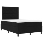 vidaXL Pat cu arcuri cu saltea Negru 120 x 200 cm țesătură vidaXL Pat cu arcuri cu saltea Negru 120 x 200 cm țesătură
