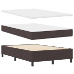 vidaXL Pat cu arcuri cu saltea Maro închis 120 x 200 cm țesătură vidaXL Pat cu arcuri cu saltea Maro închis 120 x 200 cm țesătură