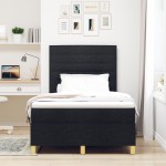 vidaXL Pat cu arcuri cu saltea Negru 120 x 200 cm țesătură vidaXL Pat cu arcuri cu saltea Negru 120 x 200 cm țesătură