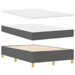 vidaXL Pat cu arcuri cu saltea Gri închis 120 x 190 cm țesătură vidaXL Pat cu arcuri cu saltea Gri închis 120 x 190 cm țesătură