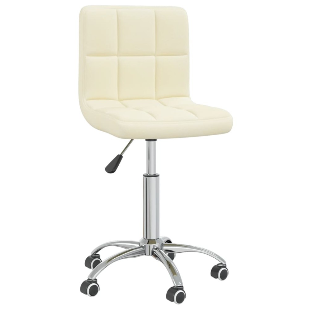 vidaXL Scaun de birou pivotant, crem, material textil