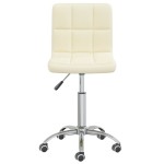 vidaXL Scaun de birou pivotant, crem, material textil vidaXL Scaun de birou pivotant, crem, material textil