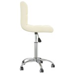 vidaXL Scaun de birou pivotant, crem, material textil vidaXL Scaun de birou pivotant, crem, material textil