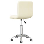 vidaXL Scaun de birou pivotant, crem, material textil vidaXL Scaun de birou pivotant, crem, material textil