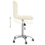 vidaXL Scaun de birou pivotant, crem, material textil vidaXL Scaun de birou pivotant, crem, material textil