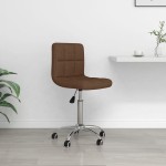 vidaXL Scaun de birou pivotant, maro, material textil vidaXL Scaun de birou pivotant, maro, material textil