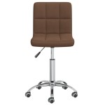 vidaXL Scaun de birou pivotant, maro, material textil vidaXL Scaun de birou pivotant, maro, material textil