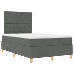 vidaXL Pat cu arcuri cu saltea Gri închis 120 x 190 cm țesătură vidaXL Pat cu arcuri cu saltea Gri închis 120 x 190 cm țesătură