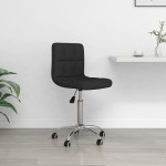 vidaXL Scaun de birou pivotant, negru, material textil vidaXL Scaun de birou pivotant, negru, material textil