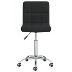 vidaXL Scaun de birou pivotant, negru, material textil vidaXL Scaun de birou pivotant, negru, material textil