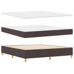 vidaXL Pat cu arcuri cu saltea Maro închis 180 x 200 cm țesătură vidaXL Pat cu arcuri cu saltea Maro închis 180 x 200 cm țesătură