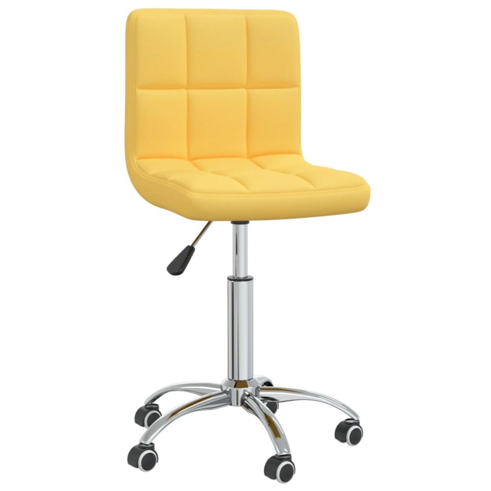 vidaXL Scaun de birou pivotant, galben muștar, material textil