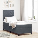 vidaXL Pat cu arcuri cu saltea Gri închis 80 x 200 cm Catifea vidaXL Pat cu arcuri cu saltea Gri închis 80 x 200 cm Catifea