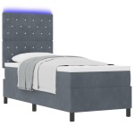 vidaXL Pat cu arcuri cu saltea Gri închis 80 x 200 cm Catifea vidaXL Pat cu arcuri cu saltea Gri închis 80 x 200 cm Catifea