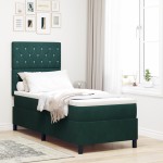 vidaXL Pat cu arcuri cu saltea Verde închis 80 x 200 cm Catifea vidaXL Pat cu arcuri cu saltea Verde închis 80 x 200 cm Catifea