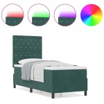 vidaXL Pat cu arcuri cu saltea Verde închis 80 x 200 cm Catifea vidaXL Pat cu arcuri cu saltea Verde închis 80 x 200 cm Catifea