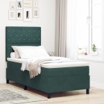 vidaXL Pat cu arcuri cu saltea Verde închis 90 x 190 cm Catifea vidaXL Pat cu arcuri cu saltea Verde închis 90 x 190 cm Catifea