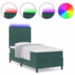 vidaXL Pat cu arcuri cu saltea Verde închis 90 x 190 cm Catifea vidaXL Pat cu arcuri cu saltea Verde închis 90 x 190 cm Catifea