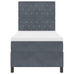 vidaXL Pat cu arcuri cu saltea Gri închis 90 x 200 cm Catifea vidaXL Pat cu arcuri cu saltea Gri închis 90 x 200 cm Catifea