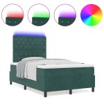 vidaXL Pat cu arcuri cu saltea Verde închis 120 x 190 cm Catifea vidaXL Pat cu arcuri cu saltea Verde închis 120 x 190 cm Catifea