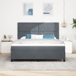 vidaXL Pat cu arcuri cu saltea Gri închis 180 x 200 cm Catifea vidaXL Pat cu arcuri cu saltea Gri închis 180 x 200 cm Catifea