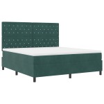vidaXL Pat cu arcuri cu saltea Verde închis 180 x 200 cm Catifea