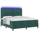 vidaXL Pat cu arcuri cu saltea Verde închis 180 x 200 cm Catifea