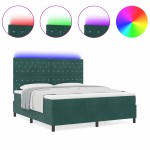 vidaXL Pat cu arcuri cu saltea Verde închis 180 x 200 cm Catifea