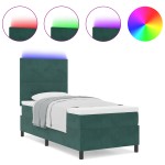 vidaXL Pat cu arcuri cu saltea Verde închis 90 x 190 cm Catifea vidaXL Pat cu arcuri cu saltea Verde închis 90 x 190 cm Catifea