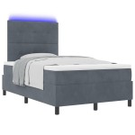 vidaXL Pat cu arcuri cu saltea Gri închis 120 x 190 cm Catifea vidaXL Pat cu arcuri cu saltea Gri închis 120 x 190 cm Catifea