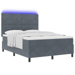 vidaXL Pat cu arcuri cu saltea Gri închis 160 x 200 cm Catifea vidaXL Pat cu arcuri cu saltea Gri închis 160 x 200 cm Catifea