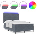 vidaXL Pat cu arcuri cu saltea Gri închis 160 x 200 cm Catifea vidaXL Pat cu arcuri cu saltea Gri închis 160 x 200 cm Catifea