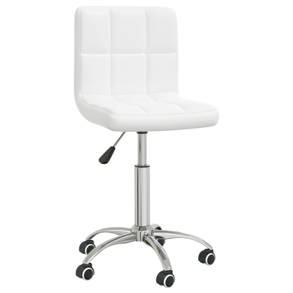 vidaXL Scaun de birou pivotant, alb, piele ecologică