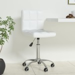vidaXL Scaun de birou pivotant, alb, piele ecologică vidaXL Scaun de birou pivotant, alb, piele ecologică