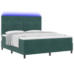 vidaXL Pat cu arcuri cu saltea Verde închis 180 x 200 cm Catifea