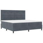vidaXL Pat cu arcuri cu saltea Gri închis 200 x 200 cm Catifea vidaXL Pat cu arcuri cu saltea Gri închis 200 x 200 cm Catifea