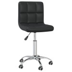 vidaXL Scaun de birou pivotant, negru, piele ecologică vidaXL Scaun de birou pivotant, negru, piele ecologică