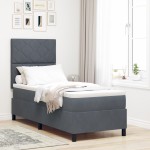 vidaXL Pat cu arcuri cu saltea Gri închis 80 x 200 cm Catifea vidaXL Pat cu arcuri cu saltea Gri închis 80 x 200 cm Catifea